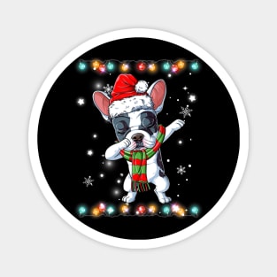 Dabbing French Bulldog Santa Christmas Kids Magnet